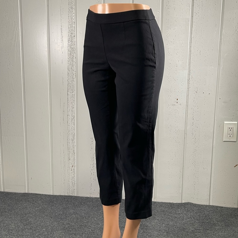 *JM Collection Women's Black Pull-On Tummy Control Slim Ankle Pants Sz S